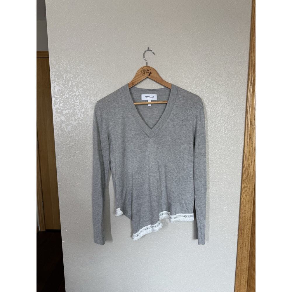 Derek Lam 10 Crosby Chain Fringe Asymmetric Sweater Small Silk Cashmere